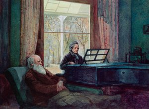 Charles Darwin et sa femme au piano - Unbekannt Unbekannt